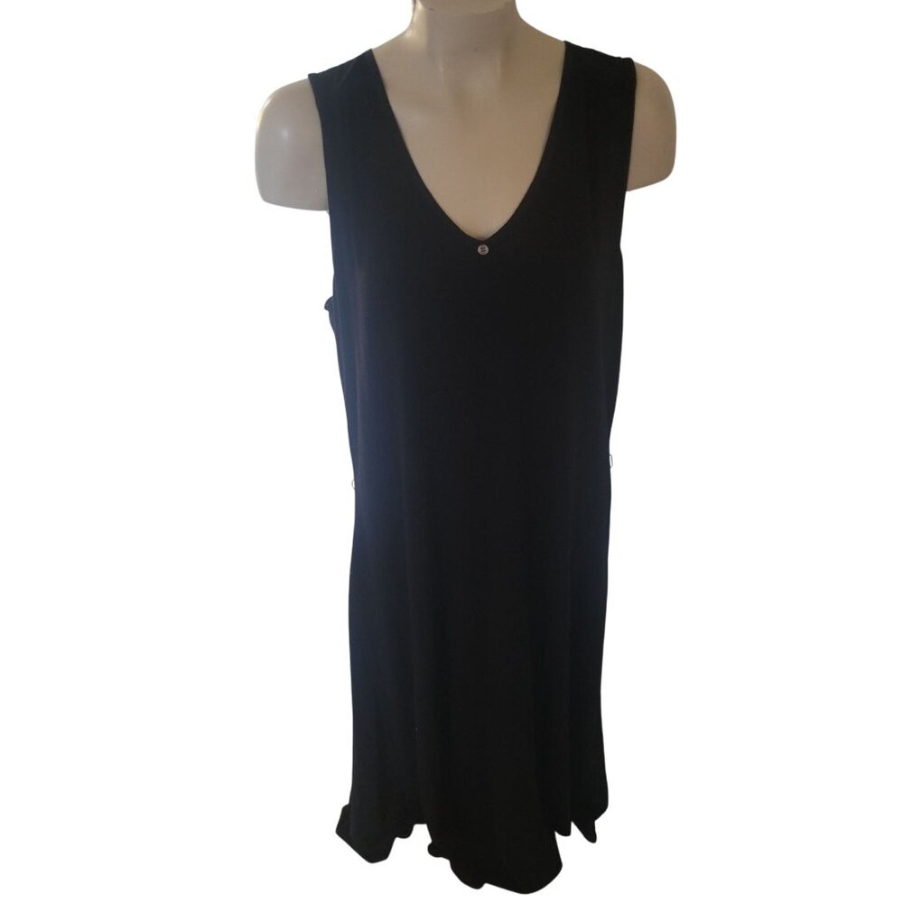 J. Jill Black Sleeveless Long Stretch Dress LT Tall‎ black slinky summer